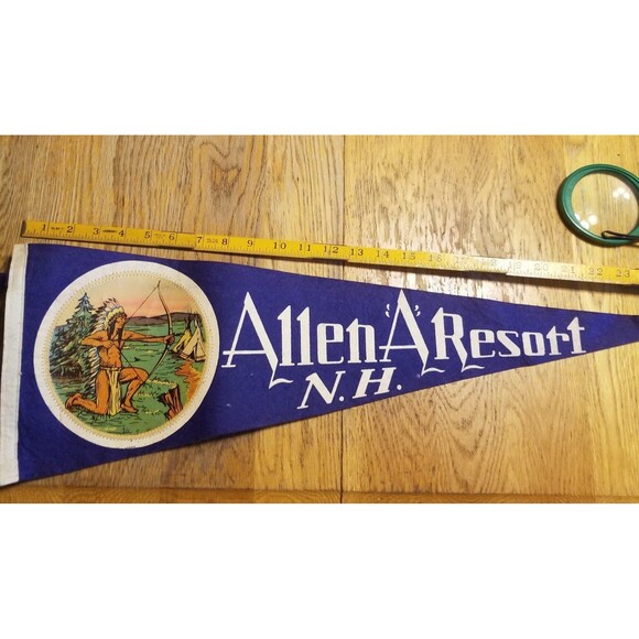 Vintage Allen "A" resort New Hampshire felt pennant souvenir - Picture 7 of 7